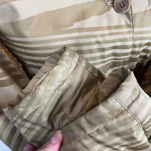 Sport Missoni Tan Wood Grain Printed Belted Lightweight Puffer Jacket sz 42 / US - Picture 3 of 12